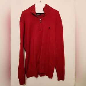 Pullover Ralph Lauren Men's Red Sweater  1/4 Zip Size XL